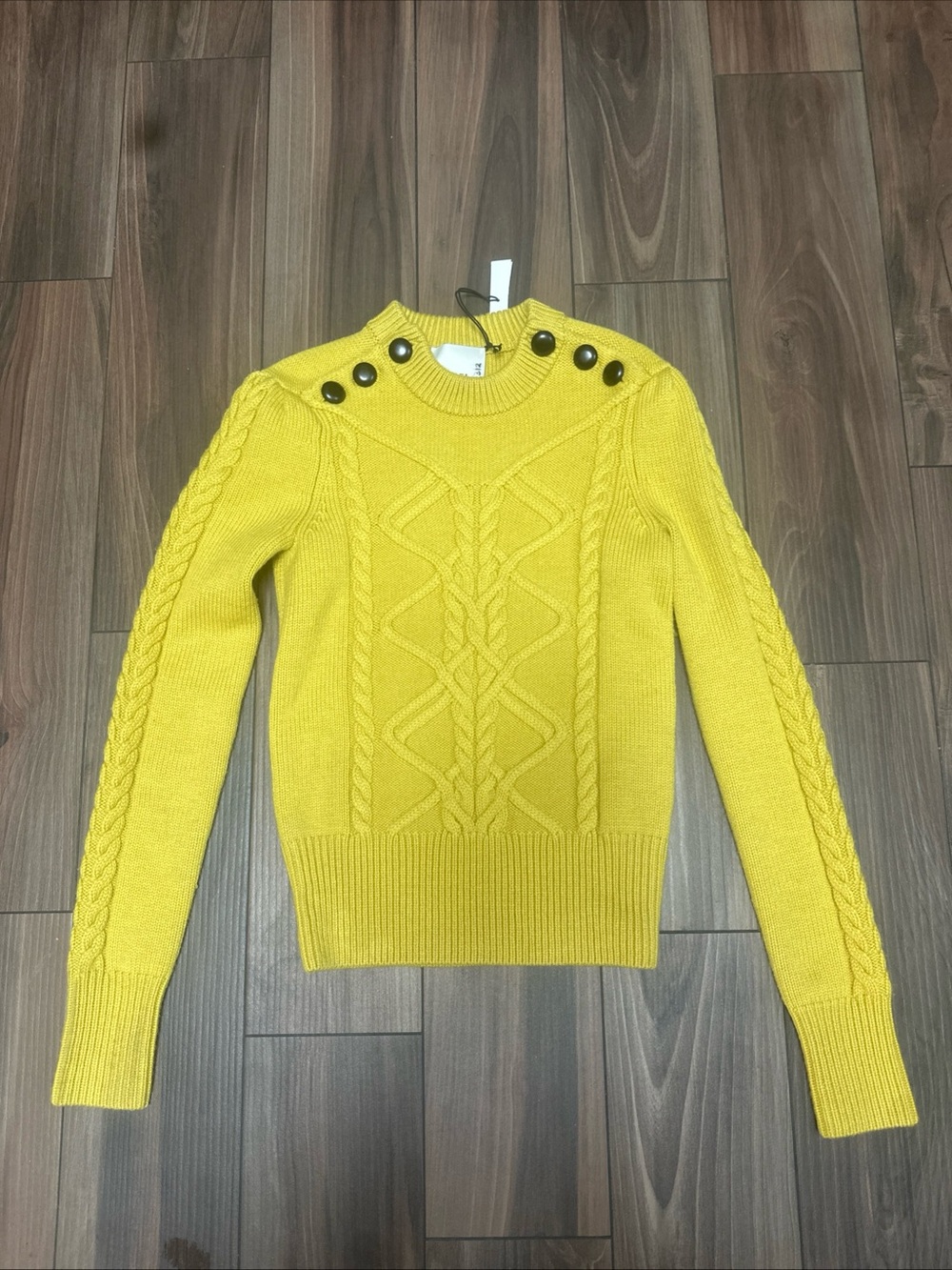 Isabel Marant Dustin Buttoned Cable-Knit Wool-Blend Sweater in yellow Size - 34